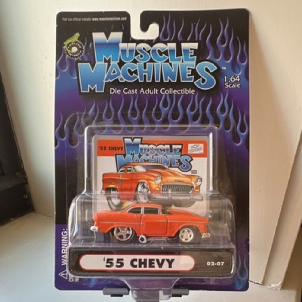 Muscle Machines '55 Chevy Muscle Machines Series 1:64 Orange Diecast Car